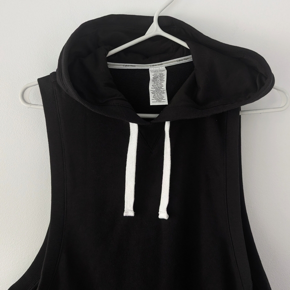 NWT Calvin Klein Women's Black Sleeveless Hoodie In Size M - Picture 5 of 10